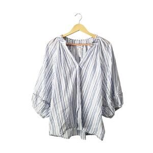 Apiece Apart Mitte Top Blue/White Stripes SIze 2X